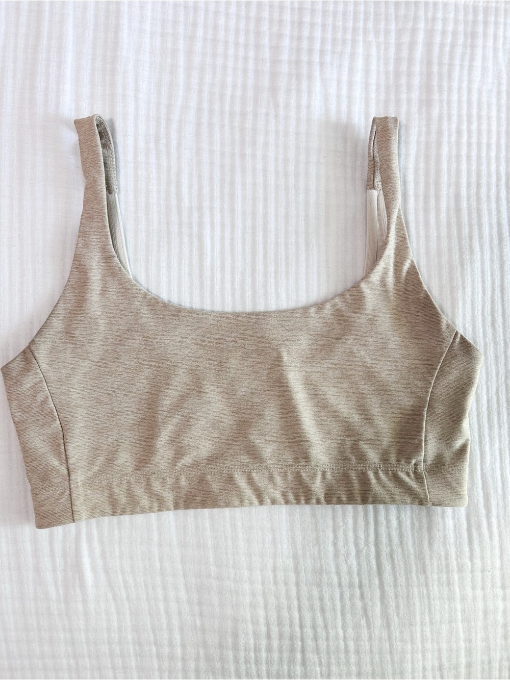 Outdoor voices two tone sports bra tan oatmeal